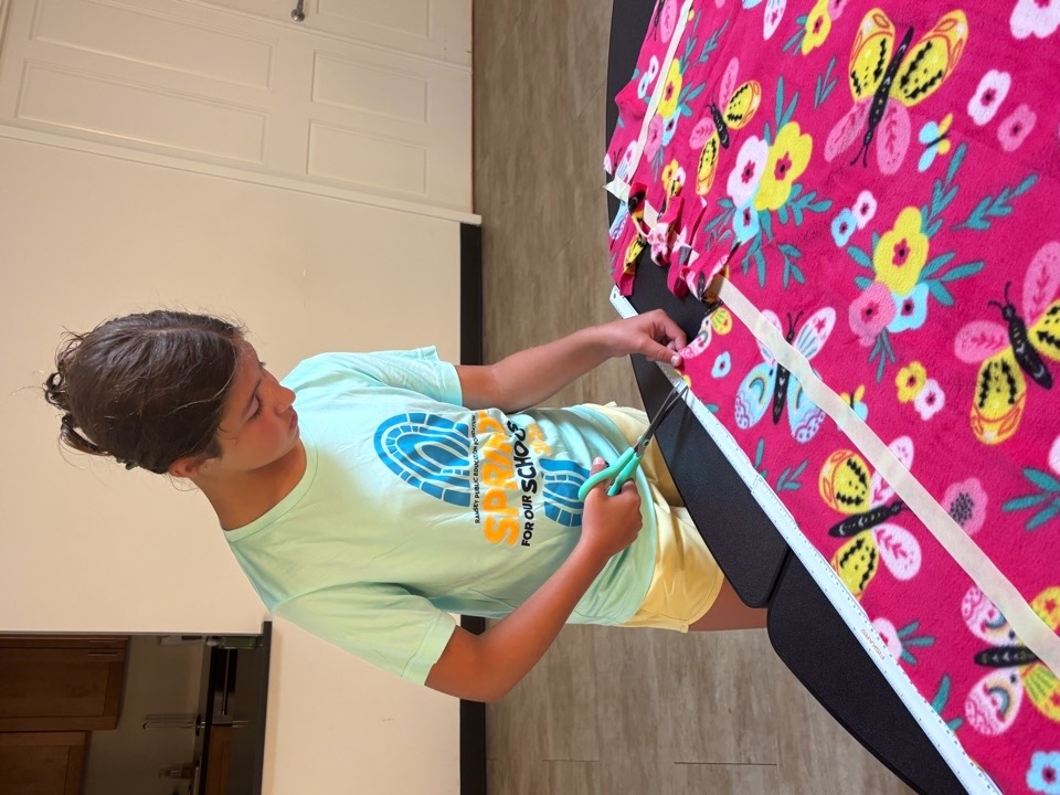 Fleece tie blanket making supplies and volunteers