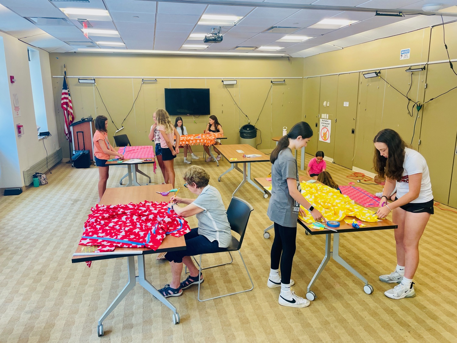 Community blanket makers at a Ramsey Blanket Corps gathering